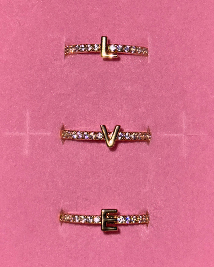 GIFT SET: INITIAL STACKING TRIO RINGS