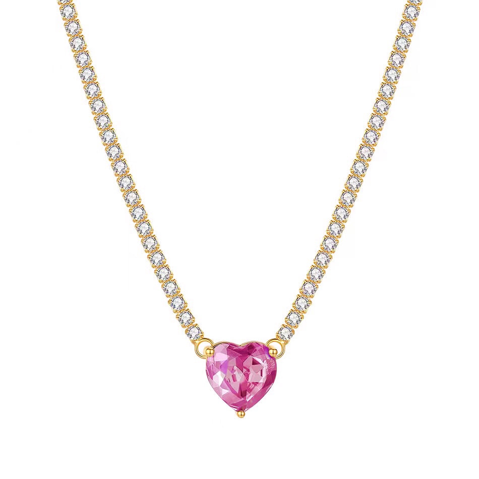 Heart Gumdrop Tennis Necklace