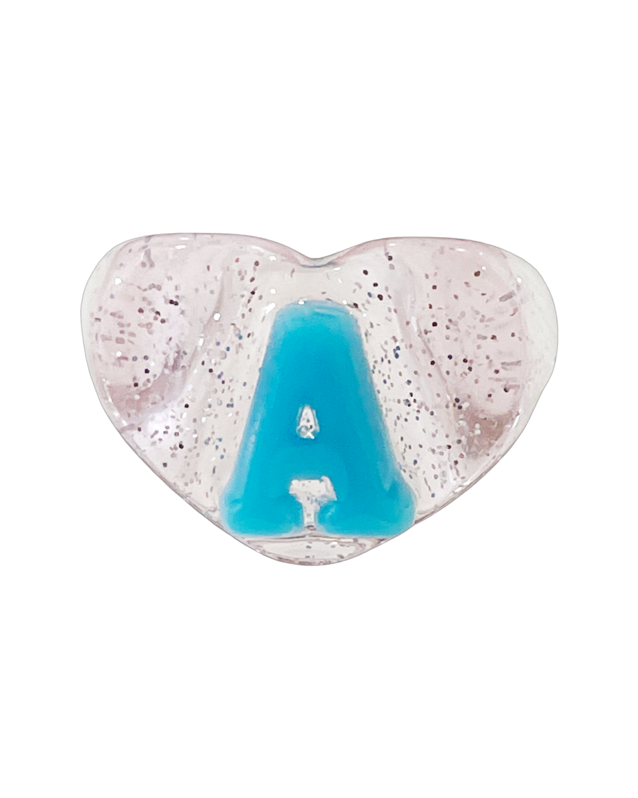 CHOOSE YOUR INITIAL 5 6 CLEAR GLITTER LUCKY RING