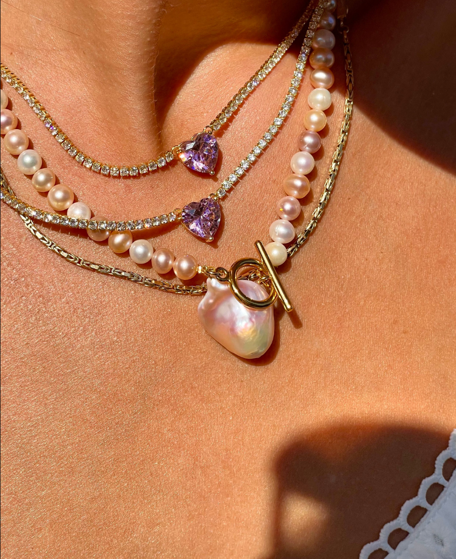 Iridescent Pearl Necklace