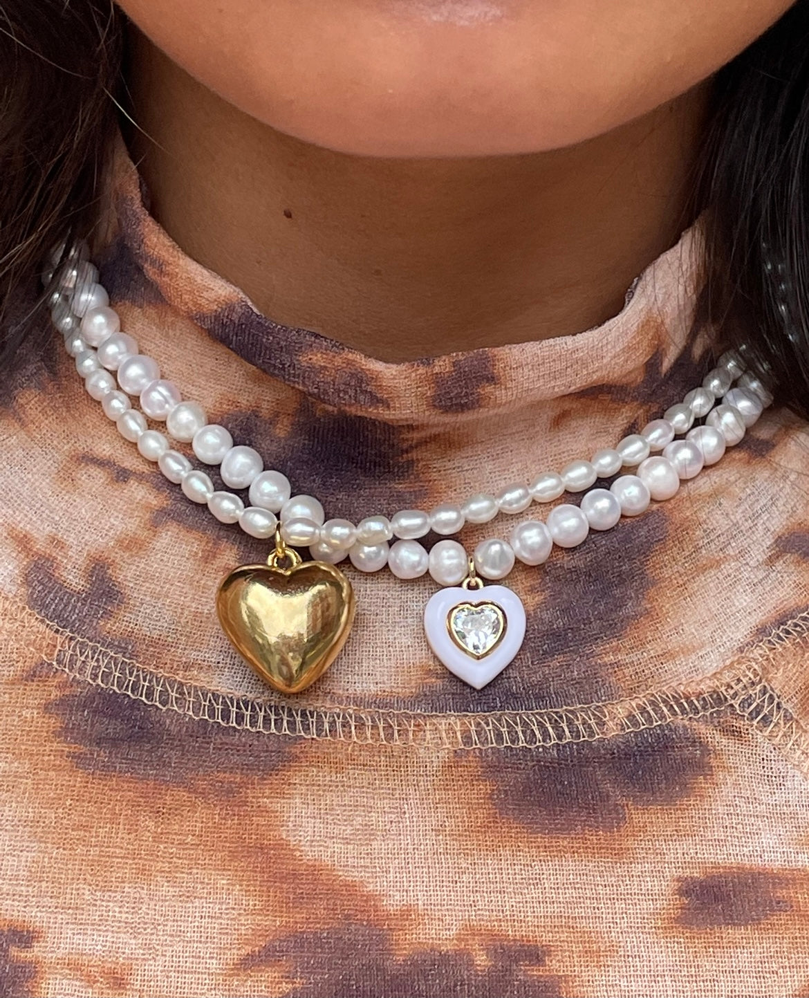 chanel heart pearl necklace vintage
